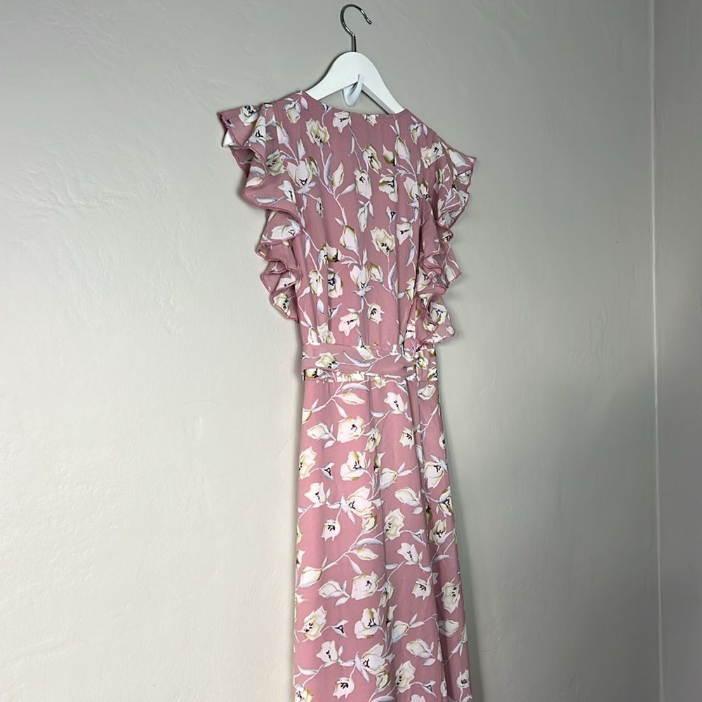 Boohoo FLORAL FRILL DETAIL WRAP MAXI DRESS - Picture 11 of 12